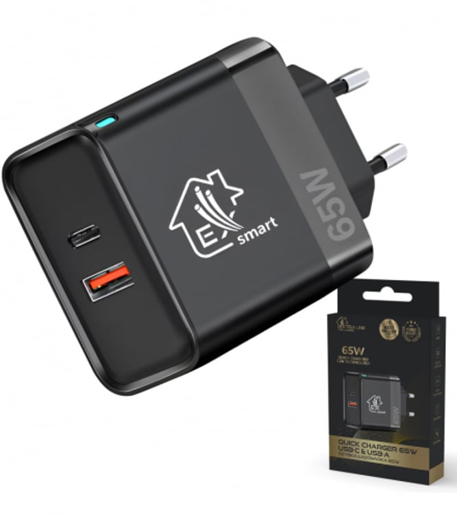 Extralink Smart Life 65W, USB-C + USB-A