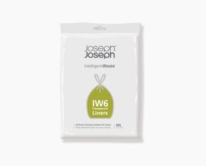 Joseph Joseph IW6 30-liter trash bag, clear, 20-pack