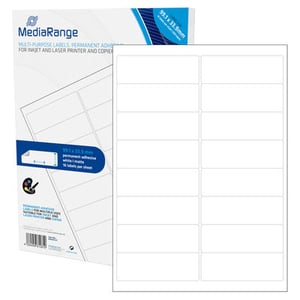 MediaRange MRINK147 självhäftande etiketter, permanent, vita, 800 st.
