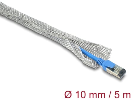 DeLOCK Pleciona osłona do ekranowania EMC, samozamykająca, 5 m x 10 mm