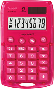 Rebell Starlet PK Pocket Calculator Basic Calculator Pink