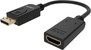 Vision TC-DPHDMI/BL HDMI Type A (Standard) to DisplayPort Cable Adapter, Black