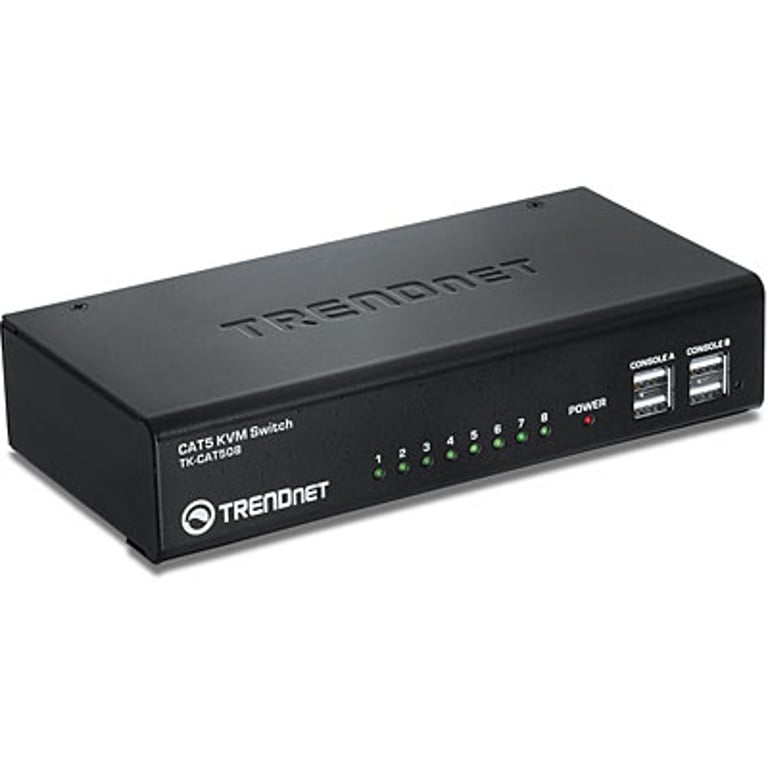 Trendnet TK-CAT508 przełącznik KVM Czarny