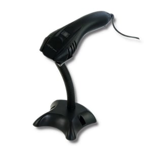 Qoltec 50861 Barcode Scanner Handheld 1D Laser Barcode Scanner, Black