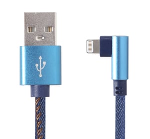 Gembird CC-USB2J-AMLML-1M-BL Lightning Cable, Black, Blue