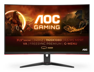AOC G2 C32G2ZE/BK monitor komputerowy 80 cm (31.5") 1920 x 1080 px Full HD LED Czarny, Czerwony