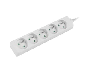 Lanberg PS0-05E-0150-W grenuttag 1,5 m 5 x nätuttag Inomhus Vit