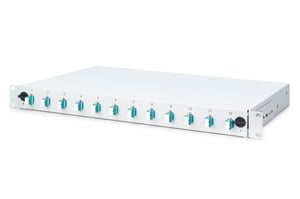 Digitus Glasfaser-Verteilerkasten, 1U, bestückt, 12x LC DX, OM3
