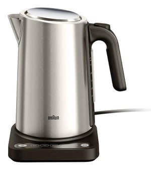 Braun WK 5205 BK vattenkokare 1,7 l 2200 W Svart, Rostfritt stål