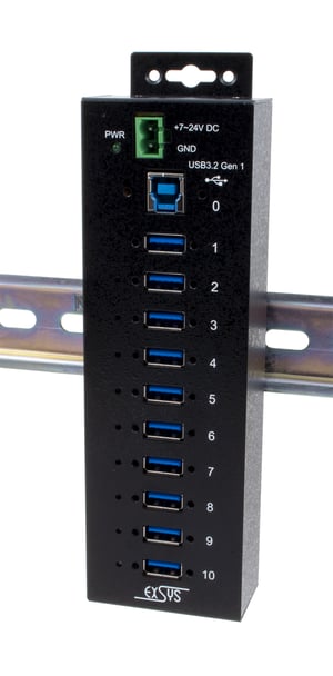 EXSYS EX-1510HMVS huby i koncentratory USB 3.2 Gen 1 (3.1 Gen 1) Type-B 5000 Mbit/s Czarny