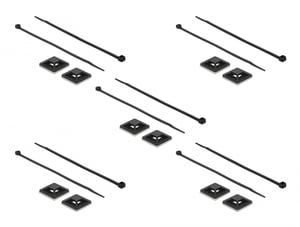 DeLOCK 18674 Befestigungsband, schwarzes Nylon, 10 Stück.