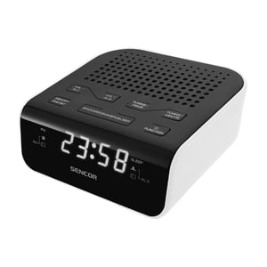 Sencor SRC 136 WH Digitaluhr mit Radio, schwarz, weiß