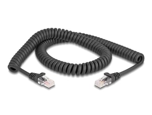DeLOCK Spiralkabel RJ45 Stecker-Stecker Cat.5e 2 m schwarz
