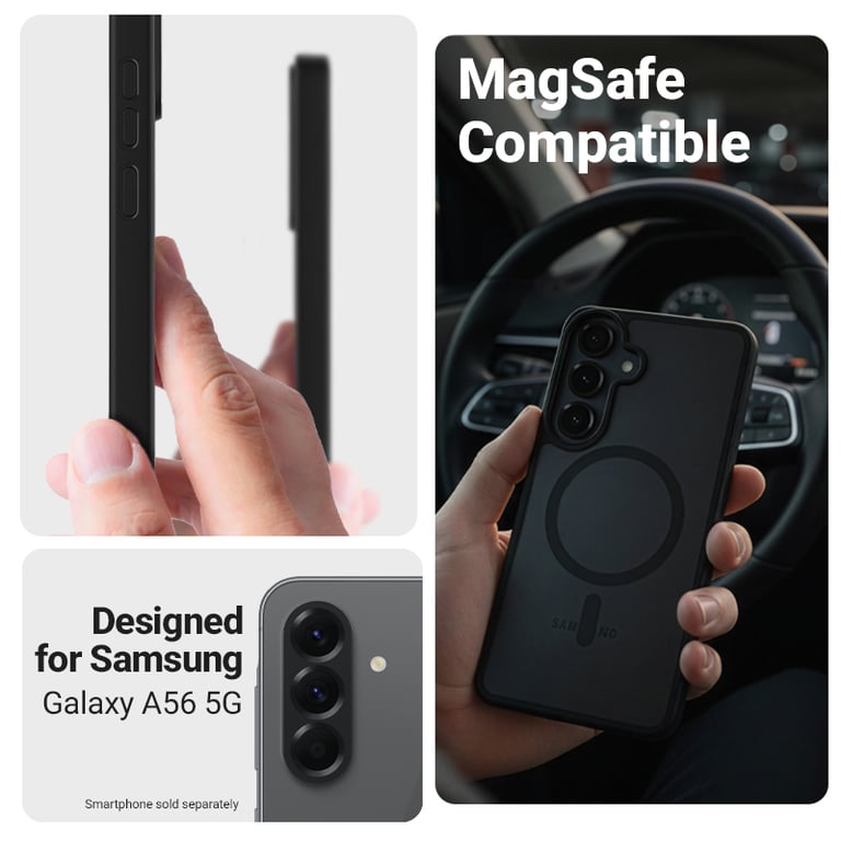 Crong Hybrid Matte Magnetic - Etui MagSafe Samsung Galaxy A56 (czarny)