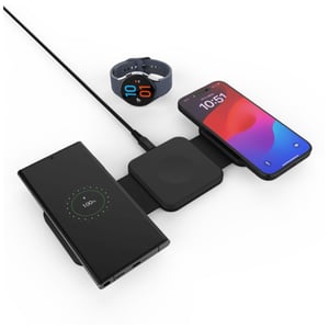 FIXED FIXFLE-SA-BK ładowarka do urządzeń przenośnych Smartfon, Smartwatch Czarny USB Bezprzewodowe ładowanie Szybkie ładowanie Wewnętrzna