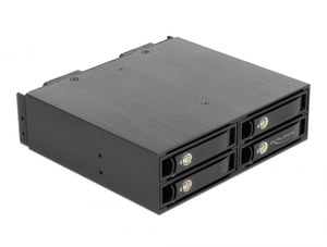 DeLOCK Rack/bewegliches 5,25-Zoll-Gestell für 4 x 2,5-Zoll-U.2-NVMe-SSDs mit abschließbaren Einschüben