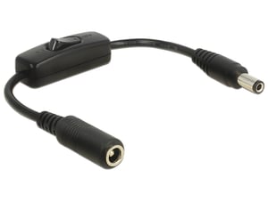DeLOCK 0,2 m, 2x DC 5,5 x 2,5 mm, schwarz, 0,2 m