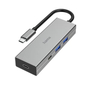 Hama 00200136 USB 3.2 Gen 1 (3.1 Gen 1) Hubs und Konzentratoren Typ A + Typ C 5000 Mbit/s Grau