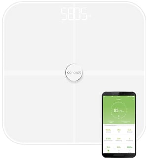 Concept VO4010 Waage, rechteckig, weiß, elektronische Personenwaage