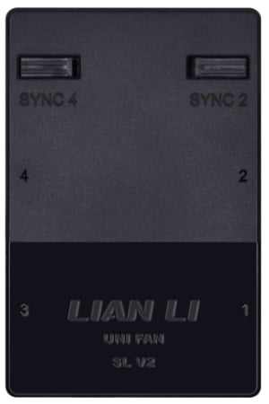 Lian Li UNI HUB – SLV2 16-channel fan speed controller. Black, White