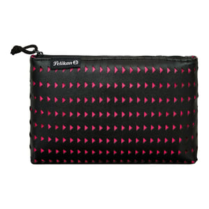 Pelikan Lasercut Soft Pencil Case, Polyurethane (PU), Black, Pink