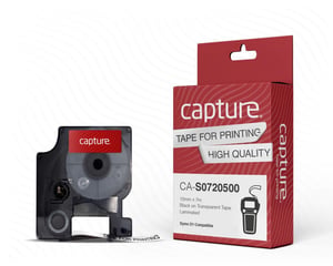 Capture CA-S0720500 Etikettierbänder, schwarz auf transparent