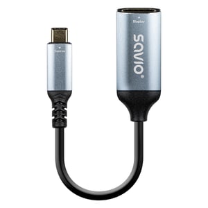 Savio AK-78 Kabeladapter 0,015 m USB Typ C – HDMI, Schwarz, Silber