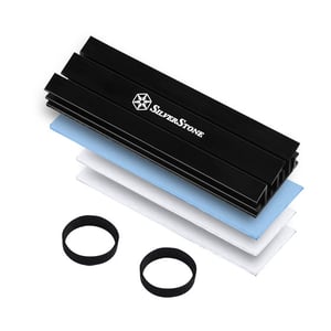 Silverstone SST-TP02-M2 kylsystem för datorer, minnesmodul, kylfläns, svart