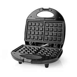 Nedis KAWP200BK gofrownica 2 gof. 750 W Black, Silver