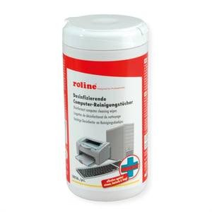 ROLINE 19.04.4185 rengöringsset för faxmaskin, tangentbord, metall/plast, skrivare, skärmar/plast, telefon Rengöringsservetter