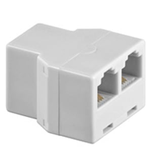 Goobay RJ-11 Adapter 2x RJ-11 Biały
