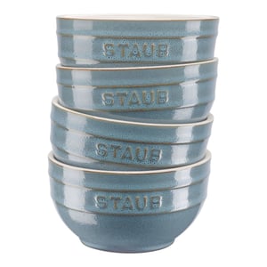 ZWILLING STAUB Ceramics Schüsselset 0,4 l, rund, Keramik, türkis, 4 Stück.