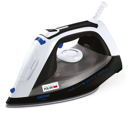 Zelmer ZIR3100 Irys Żelazko parowe Płyta ceramiczna 3000 W Czarny, Biały