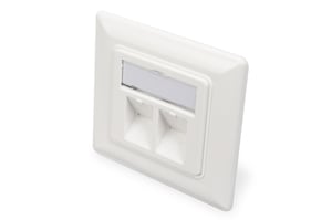 Digitus Abdeckung für Unterputz-Anschlussdosen für Keystone-Module, Rahmen 80 x 80 mm, Mittelplatte 50 x 50 mm