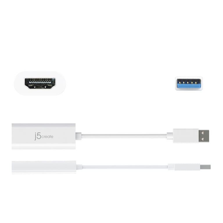 j5create JUA254 zewnętrzna karta graficzna usb 2048 x 1152 px Biały