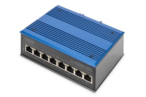 Digitus 8-portars Fast Ethernet-nätverksswitch, industriell, icke-hanterbar, 1 RJ45-anslutning