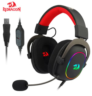 REDRAGON ZEUS X H510 słuchawki/zestaw słuchawkowy Przewodowa Opaska na głowę Gaming USB Typu-A Czarny, Różowy, Czerwony