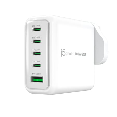 j5create 100W GaN Ładowarka USB-C® z 5 portami
