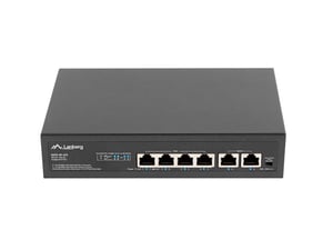 Lanberg RSFE-4P-2FE-60 Unmanaged Fast Ethernet (10/100) Network Switch with PoE Support, 1U, Black