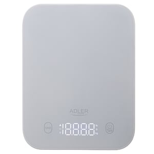 Adler AD 3181G Kitchen Scale, Gray, Rectangular Top, Electronic Kitchen Scale