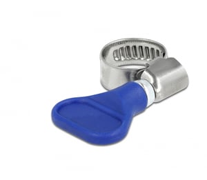 DeLOCK Tube Clamp, Wing Nut, Stainless Steel 400 SS, 10–16 mm, 5 pcs., blue