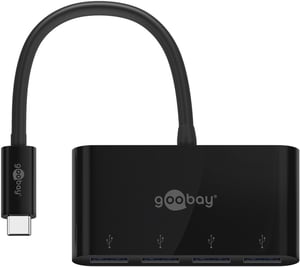 Goobay 61073 USB-Typ-C-Hubs und -Konzentratoren 5000 Mbit/s Schwarz