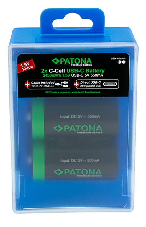 PATONA LR14 Bateria do ponownego naładowania Lit