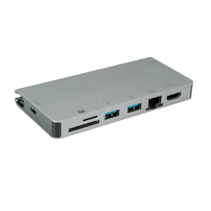 ROLINE 12.02.1022 dockningsstation, kabelansluten USB 3.2 Gen 1 (3.1 Gen 1) Type-C, grå