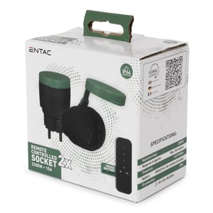 Entac ES-2S-RC-44 adapter wtyczek zasilających Zielony, Czarny