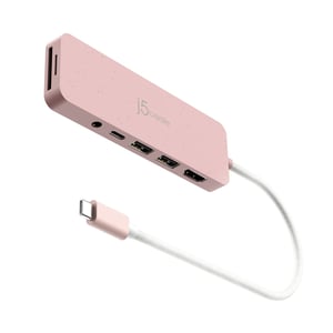 j5create JCD373ER-N USB Type-C-hubbar och koncentratorer 5000 Mbit/s Rosa