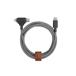 Native Union Belt Cable Duo kabel USB 1,5 m USB C USB C/Lightning 60 W Czarny, Biały