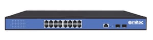 Ernitec ELECTRA-M216/2 Managed L2 Gigabit-Ethernet-Netzwerk-Switch (10/100/1000) PoE-Unterstützung Schwarz, Blau
