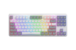 HATOR Rockfall 3 TKL trådlöst tangentbord, universellt, USB + RF trådlöst + Bluetooth, QWERTY, engelska, vitt