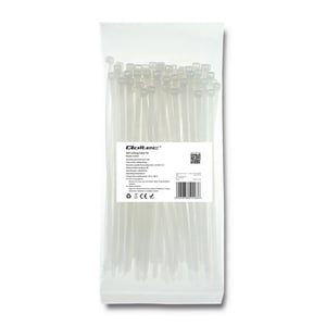 Qoltec 52203 kabelband Kabelband för stege Nylon Vitt 100 st.